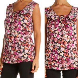 Banana Republic XS Floral sleeveless Blouse NWT career casual Pink flowers